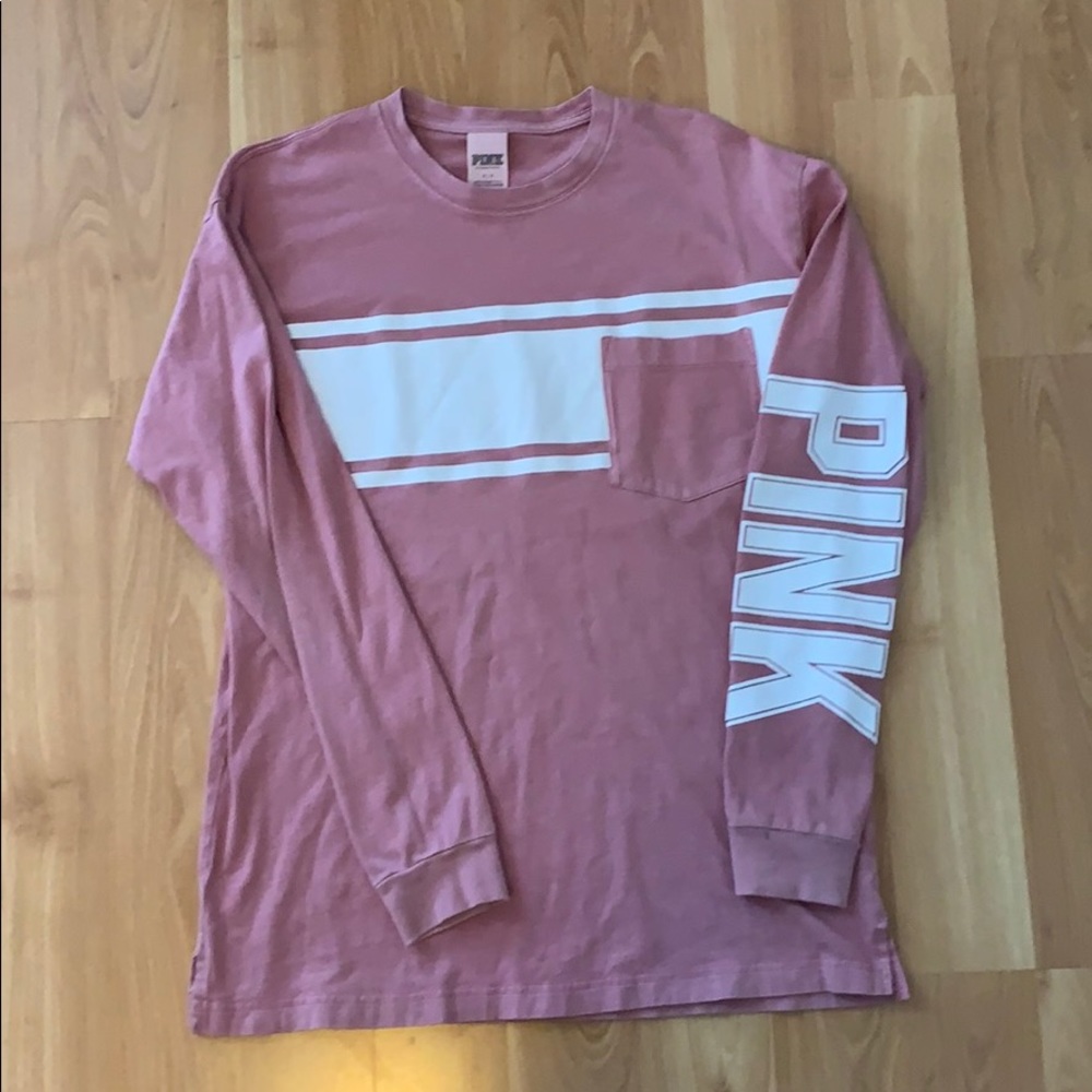 PINK long sleeve tee with pocket!